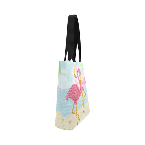 Pink Flamingos On The Beach Canvas Tote Bag (Model 1657)