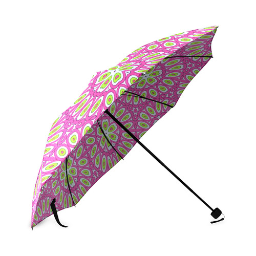 Hot Pink, Lime Green and White Pop Art Foldable Umbrella (Model U01)