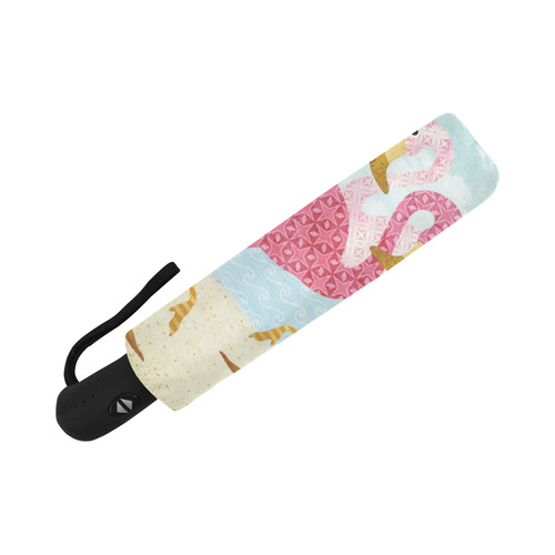 Pink Flamingos Beach Auto-Foldable Umbrella (Model U04)