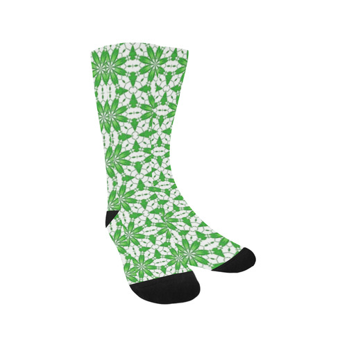 Green and White Lace Trouser Socks