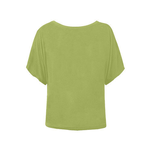 simply pea green Women's Batwing-Sleeved Blouse T shirt (Model T44)