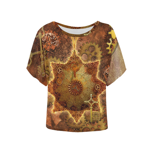 Steampunk, noble design Women's Batwing-Sleeved Blouse T shirt (Model T44)
