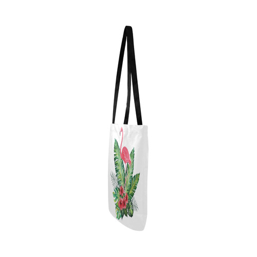 Pink Flamingo Tropical Floral Hibiscus Reusable Shopping Bag Model 1660 (Two sides)