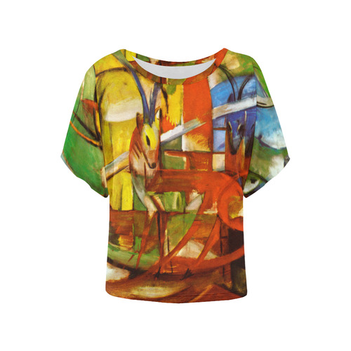 Gazelles by Franz Marc Women's Batwing-Sleeved Blouse T shirt (Model T44)