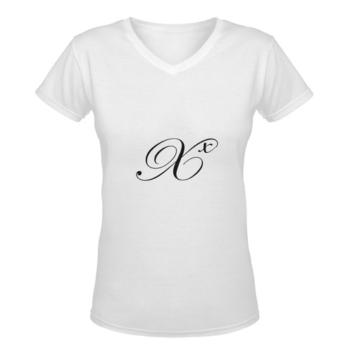 Alphabet X - Jera Nour Women's Deep V-neck T-shirt (Model T19)