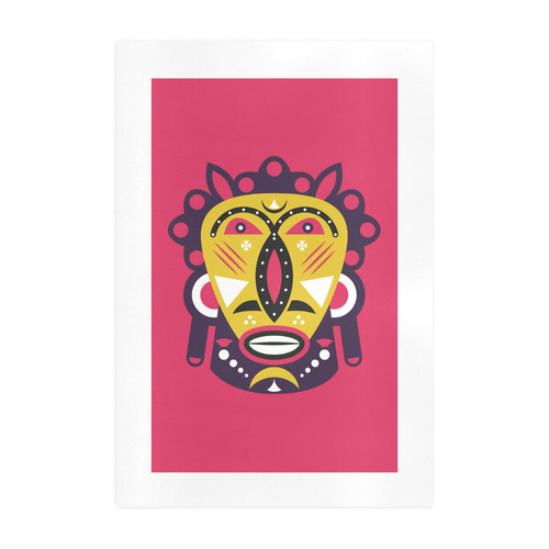 Kuba Face Mask Pink Art Print 19‘’x28‘’