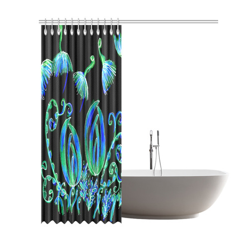 Underwater Psychedelic Sea Coral Jelly Fish Ocean Shower Curtain 69"x84"