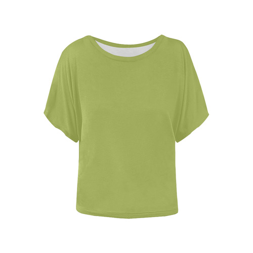 simply pea green Women's Batwing-Sleeved Blouse T shirt (Model T44)
