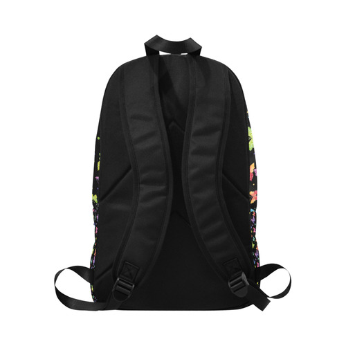 Colorful Butterflies Black Edition Fabric Backpack for Adult (Model 1659)