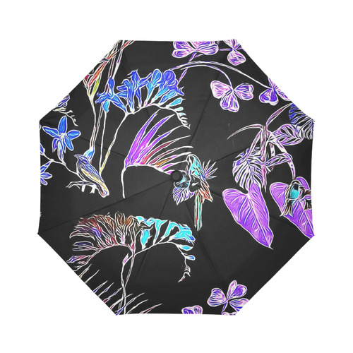 Flowers and Birds B by JamColors Auto-Foldable Umbrella (Model U04)