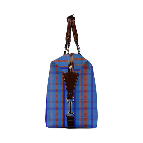 Royal Blue Plaid Hipster Style Classic Travel Bag (Model 1643)