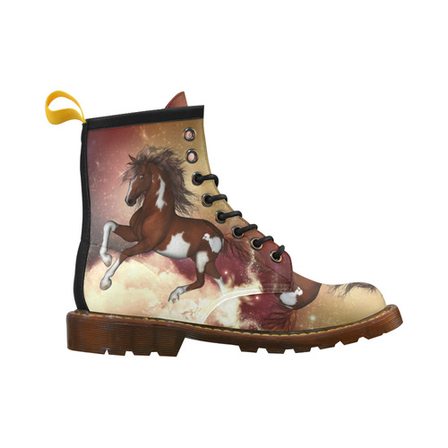 Wonderful wild horse in the sky High Grade PU Leather Martin Boots For Women Model 402H