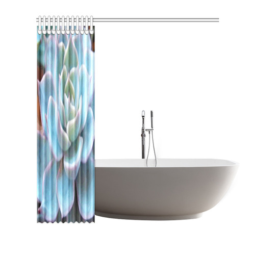 Watercolor Peacock Succulentt Painting Shower Curtain 72"x72"