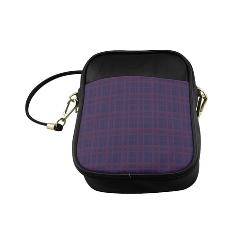 Purple Plaid Rock Style Sling Bag (Model 1627)