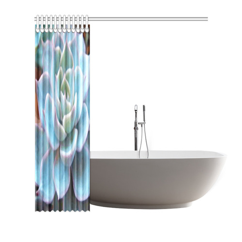 Watercolor Peacock Succulentt Painting Shower Curtain 66"x72"