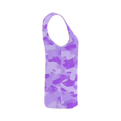 Purple Camo All Over Print Tank Top for Women (Model T43)