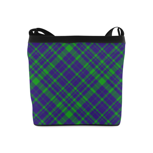 Diagonal Green & Purple Plaid Modern Style Crossbody Bags (Model 1613)