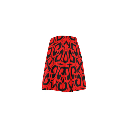 Red Black Heart Lattice Mini Skating Skirt (Model D36)