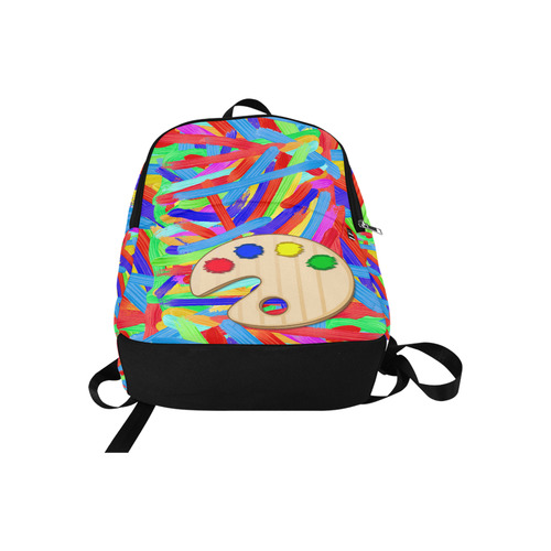 Colorful Finger Painting  with Artists Palette Fabric Backpack for Adult (Model 1659)