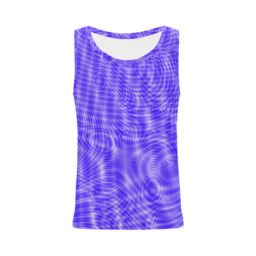 abstract moire blue All Over Print Tank Top for Women (Model T43)