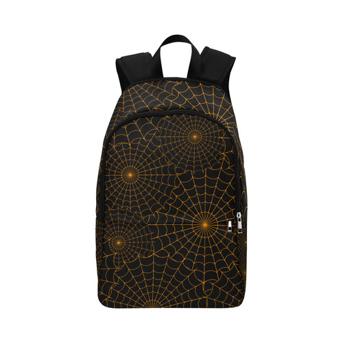 Halloween Spiderwebs - Orange Fabric Backpack for Adult (Model 1659)