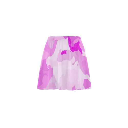 camouflage soft pink Mini Skating Skirt (Model D36)