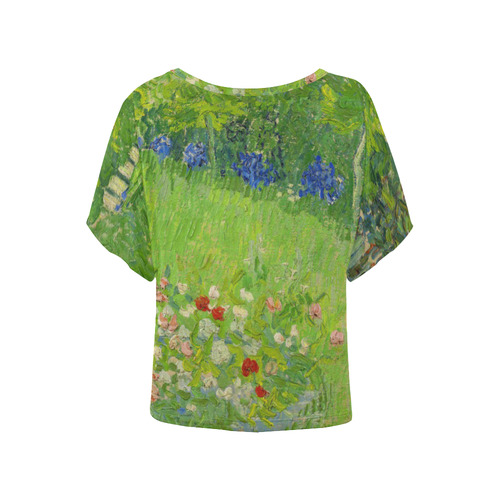 Van Gogh Daubigny's Garden Fine Nature Art Women's Batwing-Sleeved Blouse T shirt (Model T44)