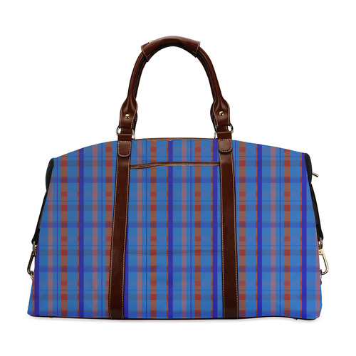 Royal Blue Plaid Hipster Style Classic Travel Bag (Model 1643)