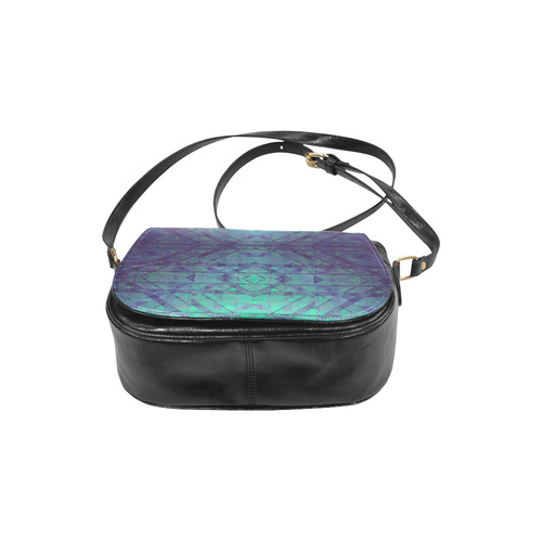 Sci-Fi Dream Blue Geometric design Classic Saddle Bag/Large (Model 1648)