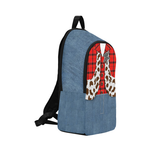 Western Cowboy Sheriff Vest and Denim Fabric Backpack for Adult (Model 1659)