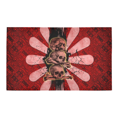 Skulls on a flower Azalea Doormat 30" x 18" (Sponge Material)