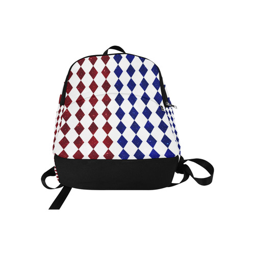 Sparkle Blue And Red Harlequin Pattern Fabric Backpack for Adult (Model 1659)