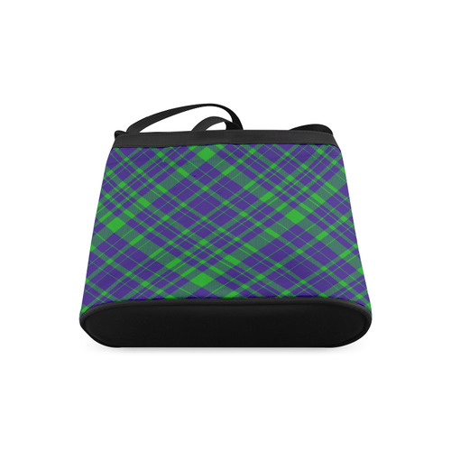 Diagonal Green & Purple Plaid Modern Style Crossbody Bags (Model 1613)
