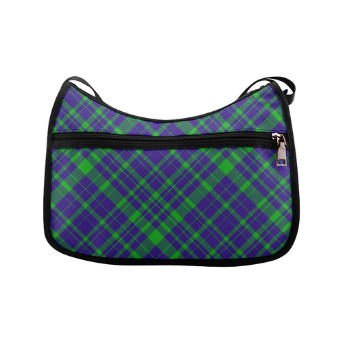 Diagonal Green & Purple Plaid Modern Style Crossbody Bags (Model 1616)