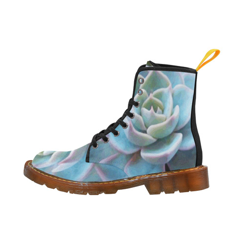 Watercolor Peacock Succulentt Painting Martin Boots For Women Model 1203H