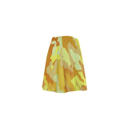 camouflage yellow Mini Skating Skirt (Model D36)