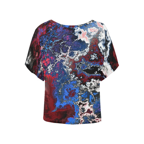 awesome fractal 28 Women's Batwing-Sleeved Blouse T shirt (Model T44)