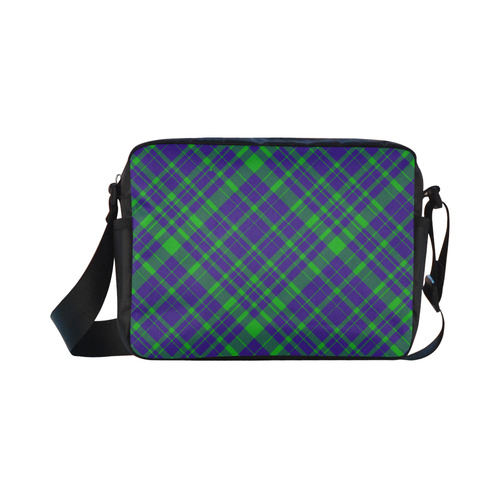 Diagonal Green & Purple Plaid Modern Style Classic Cross-body Nylon Bags (Model 1632)