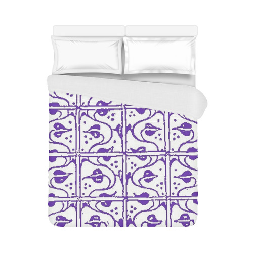 Purple Leaf and Vines Duvet Cover 86"x70" ( All-over-print)