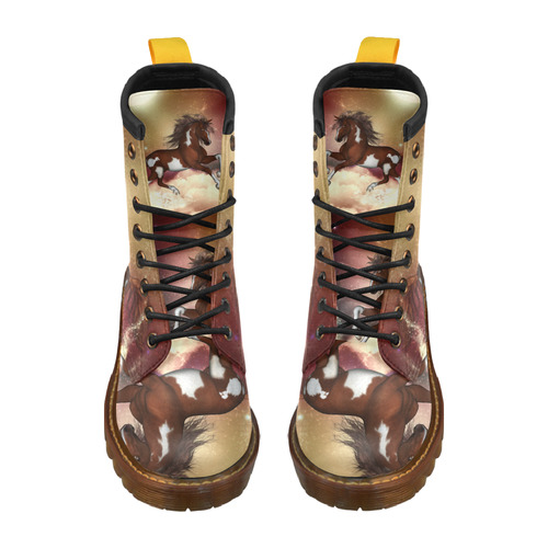 Wonderful wild horse in the sky High Grade PU Leather Martin Boots For Women Model 402H