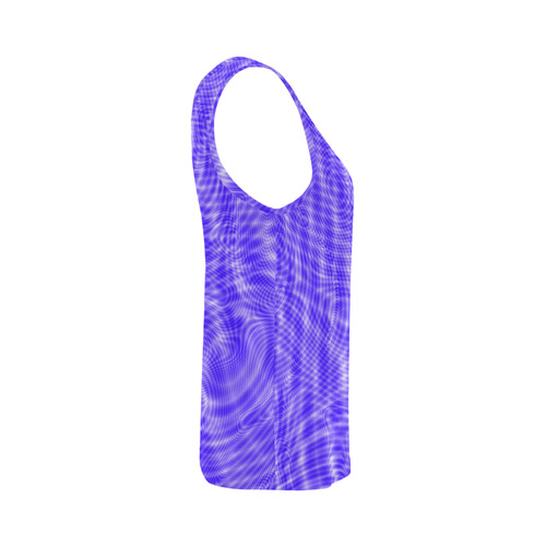 abstract moire blue All Over Print Tank Top for Women (Model T43)