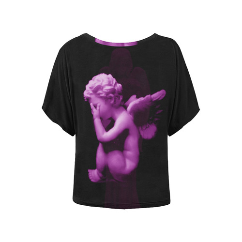 Sad li'l angel Women's Batwing-Sleeved Blouse T shirt (Model T44)