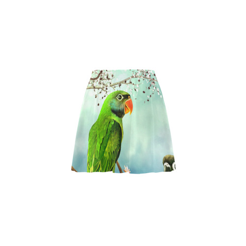 Funny cute parrots Mini Skating Skirt (Model D36)