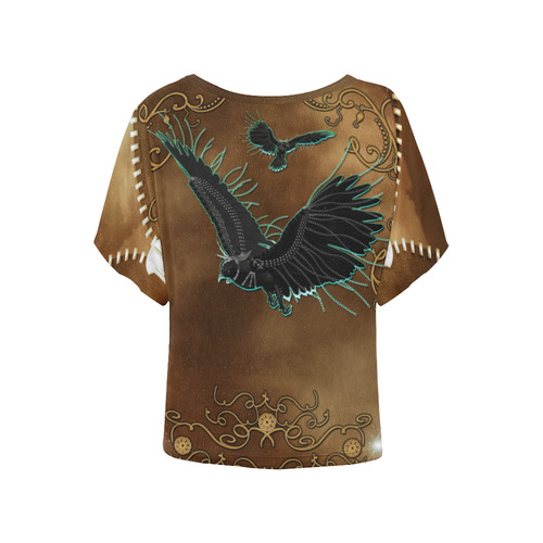 Aweseome fantasy birds Women's Batwing-Sleeved Blouse T shirt (Model T44)