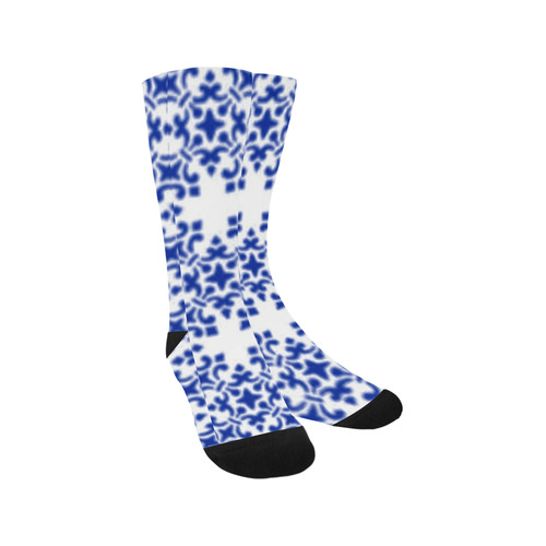 Sapphire Blue Damask Trouser Socks