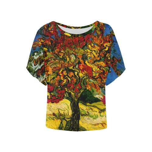 Van Gogh Mulberry Tree Women's Batwing-Sleeved Blouse T shirt (Model T44)