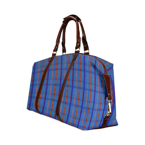 Royal Blue Plaid Hipster Style Classic Travel Bag (Model 1643)