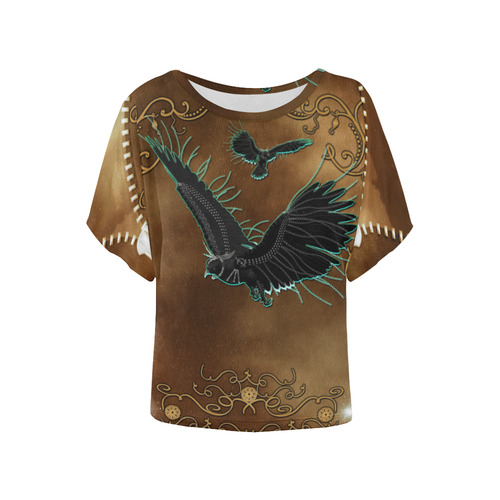 Aweseome fantasy birds Women's Batwing-Sleeved Blouse T shirt (Model T44)
