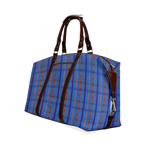 Royal Blue Plaid Hipster Style Classic Travel Bag (Model 1643)