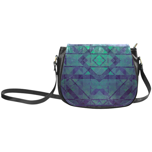 Sci-Fi Dream Blue Geometric design Classic Saddle Bag/Small (Model 1648)